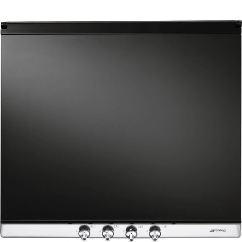 SMEG ÜVEG FEDLAP, rozsdamentes acél keret, fekete, 60 cm széles főzőlaphoz