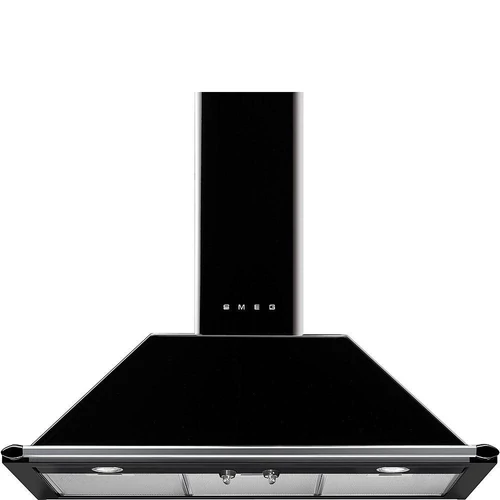 SMEG VICTORIA design kürtős fali páraelszívó, 90 cm, fekete, tekerőgombos vezérlés