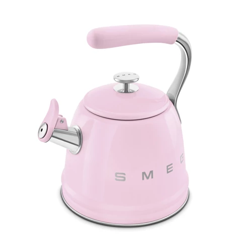 SMEG VÍZFORRALÓ TEÁSKANNA, retro, síppal, rózsaszín