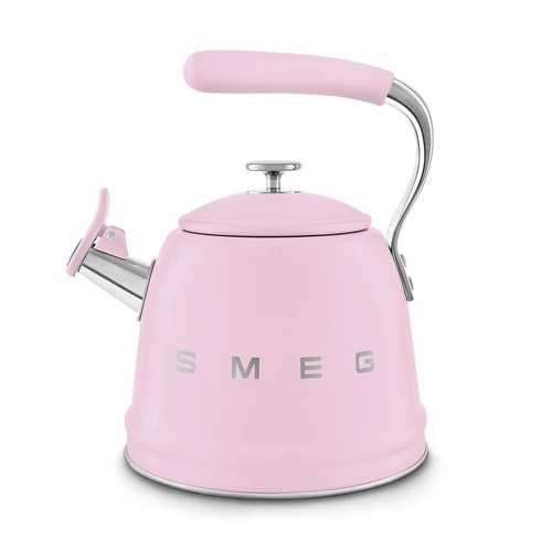 SMEG VÍZFORRALÓ TEÁSKANNA, retro, síppal, rózsaszín