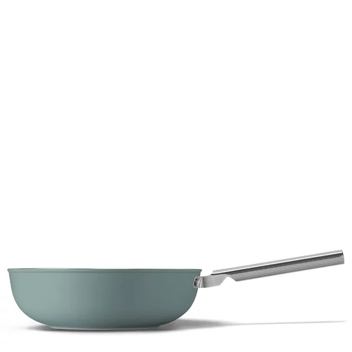 SMEG WOK SERPENYŐ, 30 cm, rozsdamentes acél fogantyú, smaragdzöld