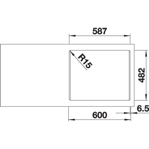 BLANCO DANA 6 mosogatótálca, natúr rozsdamentes acél, excenter nélkül (237687 mos+236268 lef)