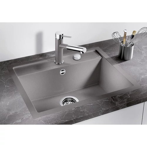 BLANCO DALAGO 6-F palaszürke mosogatótálca, excenterrel, SZINTBE ÉPÍTÉS