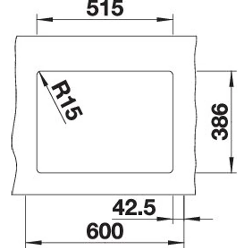 BLANCO SUBLINE 350/150-U ker. fekete