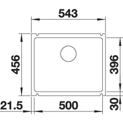 BLANCO SUBLINE 500-U ker. fekete
