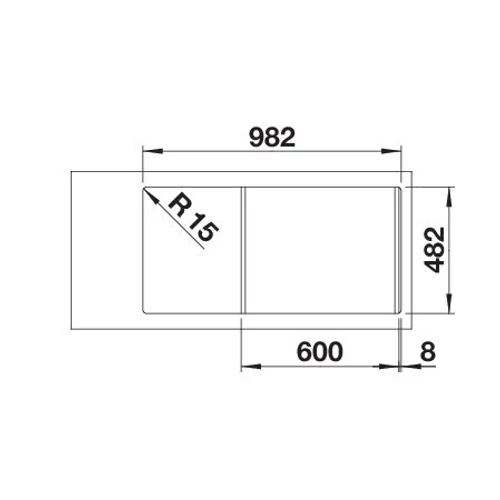 BLANCO TIPO II 6S mosogatótálca,natúr rozsdamentes acél excenterrel,tartozékkal(526622 mos+217492 lef)